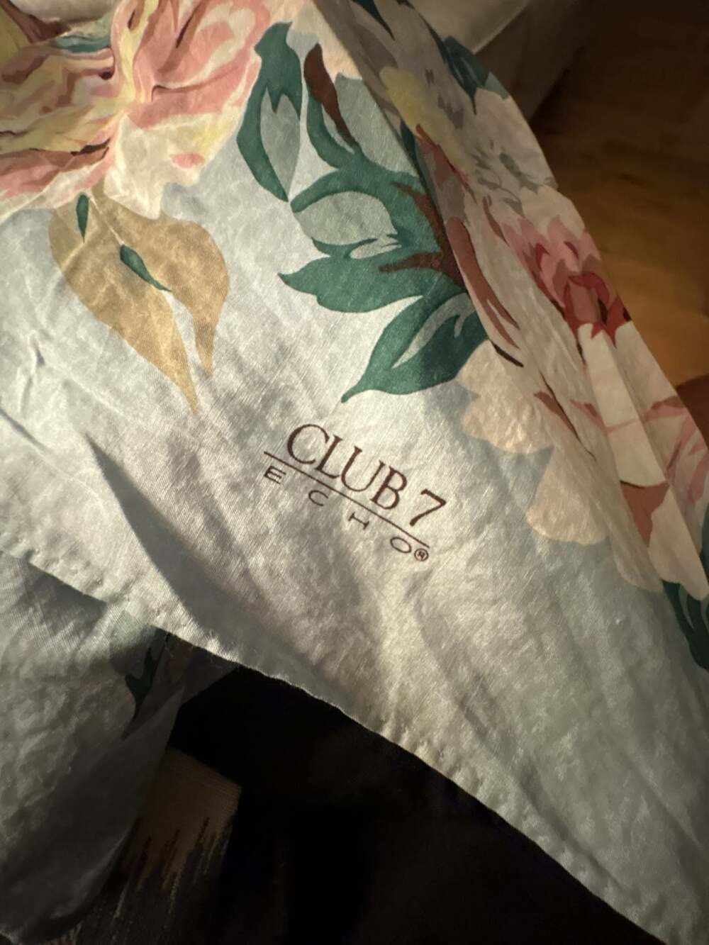 Club 7 Echo Floral Silk Cotton Large Square Scarf Romantic Cottagecore